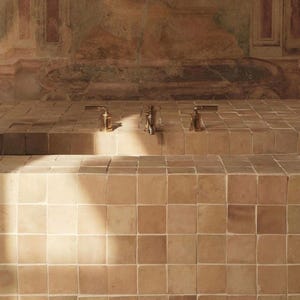 Moroccan Zellige Tile Handmade Raw Square Tile Unglazed Fireplace Backsplash Bathroom Shower Wall Tile Zellij Moroccan Tile