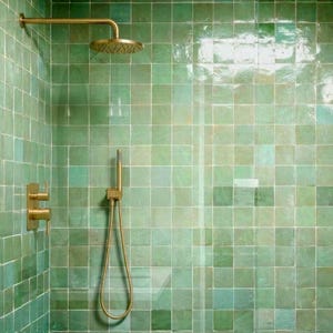 1 Square Foot Light Green Zellige Tile Handmade Moroccan Tiles Kitchen Backsplash Tile Square Bathroom Shower Zelige Mosaic Tiles Zellij