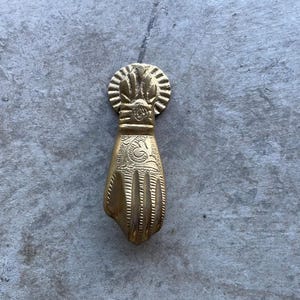 Small Antique Brass Door Knockers Moroccan Hand of Fatima Hand Door Knocker Solid Brass Front door decor ornament bohemian