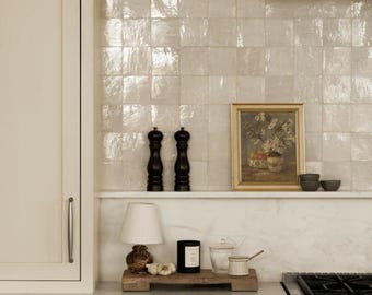 1 square foot Cream Zellige Tile Moroccan Tile Handmade zellige tiles oyster White Bathroom Square Wall Tile Fireplace off-white Zellij