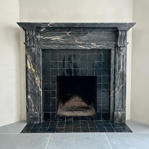 1 square foot black zellige tile Moroccan tiles square antique decorative tiles handmade tile fireplace tile mosaic tile zellij tile