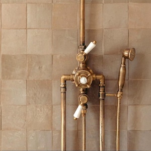 Beige Zellige Tile Moroccan Tile Handmade mocha Tile Backsplash Coffee Bathroom Square Tile sand Fireplace Tile Zellij Toffee