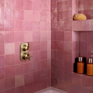 Piastrelle Zellige rosa fatte a mano, piastrelle marocchine autentiche, piastrelle quadrate rosa per cucina, paraschizzi, piastrelle Zellige marocchine organiche per doccia e bagno