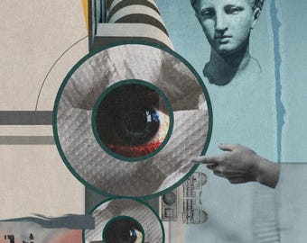 Digitale Kunst, Digitale Collage Kunst, Zeitgenössische Kunst, Wandkunst, Digitaldruck,