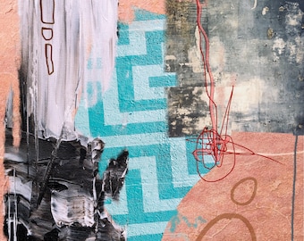 Abstrakte Collage Kunstdruck: Modernes Wandbild (Digitaler Download)