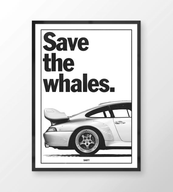 Porsche save the whales poster cheap