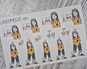 Sticker-Sheet "Birdy" Mini
