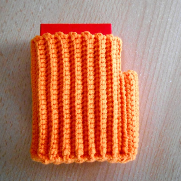 Zigaretten Etui in orange, mit Feuerzeug Fach für 18er Zigarettenschachtel