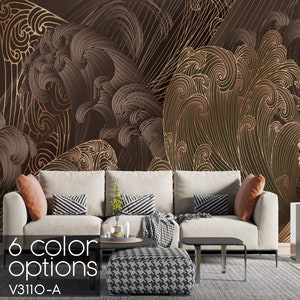 Trend Wave Wallpaper Peel and Stick Wall Murals, Self Adhesive Wall Decor for Modern Home, Easy to Install Mural