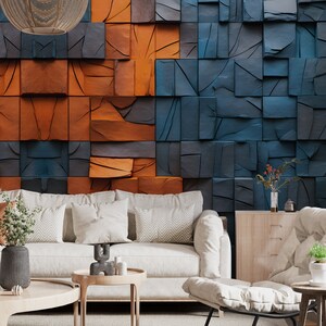 Geometric Wallpaper: Dark Gray Peel and Stick Wall Mural