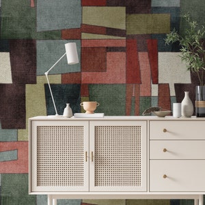 African Wallpaper Ethnic Peel and Stick Stickable Wallpaper, Self-Adhesive Wall Murals, Geometric Pattern, Perfect for Bedroom or Bathroom