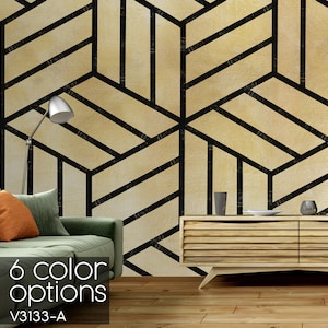 Peel and Stick Geometric Wallpaper, Geometric Tile Design, Contemporary Geometric Line Wallpaper