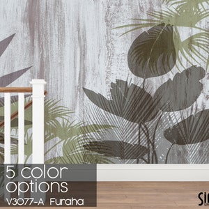 Tropical Wallpaper, Leaf  Wall Mural, Flower Wall Covering, Peel and Stick, Wall Decor, for Living Room, for Bedroom, for Kitchen, Home Dec