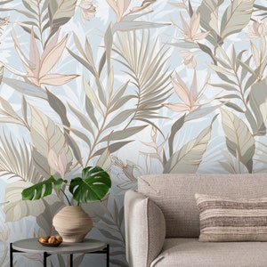 Trend Flower Wallpaper, Floral Self Adhesive Wall Mural, Removable Modern Peel and Stick Minimal Wall Covering