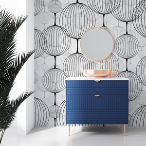 Geometric Black & Gray Removable Wallpaper: Peel and Stick Wall Mural