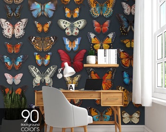 Butterfly Wallpaper Wallpaper, Botanical Wallpaper Peel and Stick Wall Mural, Removable Wallpaper Self Adhesive Wall Covering
