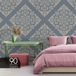 Geometric Peel and Stick Wallpaper: Retro Gray Beige Fabric Wall Covering