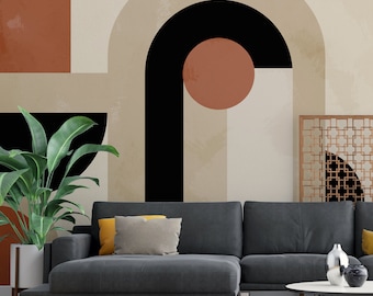 Geometric Wallpaper: Modern Minimal Peel and Stick Wall Mural