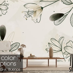 Floral Wallpaper Mural: Geometric Vintage Style Wall Covering