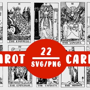 Tarot Cards SVG PNG Printable Divination New Age For Shirts Wall Art - Cricut Files / Instant Download Print