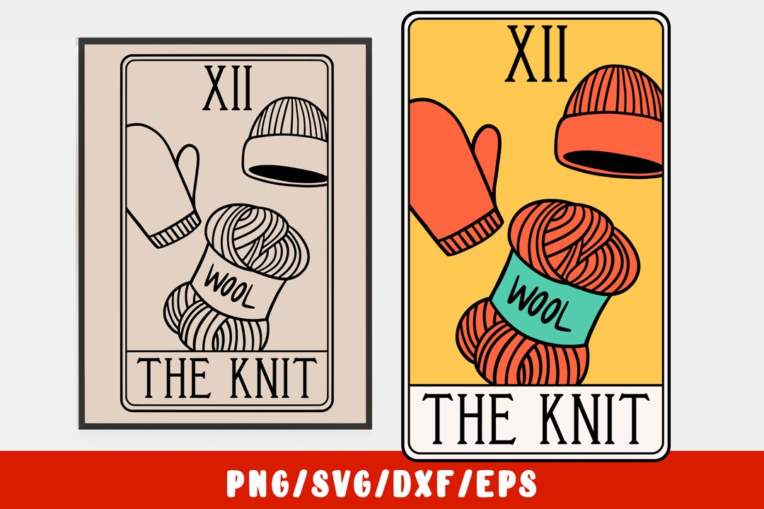 Knitting SVG Cricut File Yarn Ball Wool Knit Stitch Knit Tarot Card ...