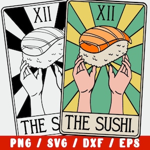 Arquivo de corte SVG de sushi - Restaurante asiático de comida japonesa para impressão (decalque de vinil para transferência de ferro em tecido de camisa Silhouette Cricut)