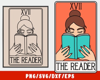 Book SVG - The Reader Tarot Card - Books Lover