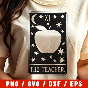 Archivo SVG de corte para profesor: Carta del Tarot de Historia, Matemáticas y Español (calcomanía de vinilo para Silhouette Cameo Cricut, transferencia de planchado en diseño de tela para taza y camisa)