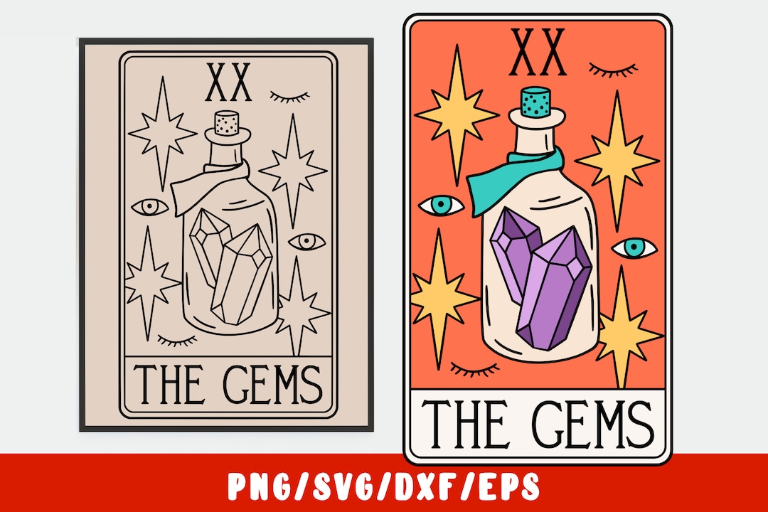 Gems Svg - Funny Tarot Card - Celestial Boho Hippie Crystals Gemstones ...