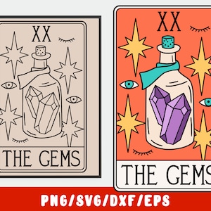 Gems Svg - Funny Tarot Card - Celestial Boho Hippie Crystals Gemstones - Mystical Wicca Wiccan