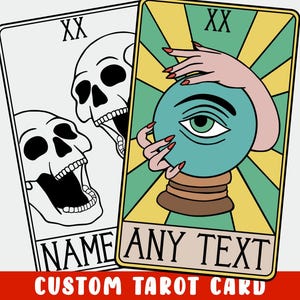 Carta de Tarot personalizada SVG – Arte digital de bruja personalizado – Nombre personalizado SVG para Cricut Silhouette – Regalo místico imprimible