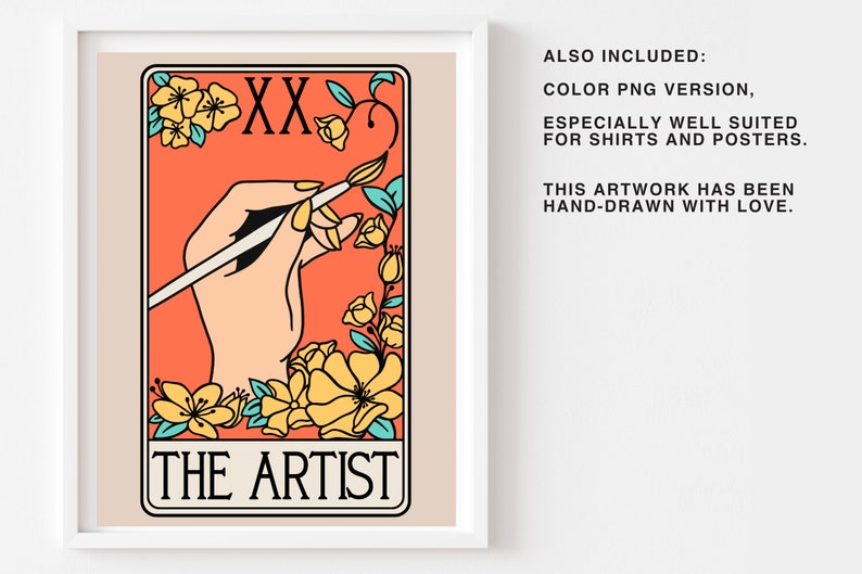 Artist SVG funny Tarot Card Art Etsy