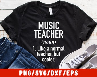 Music Teacher SVG Cut File - Piano Guitar Drums Violin (vinyl decal for silhouette cameo cricut iron on transfer on mug shirt fabric design)