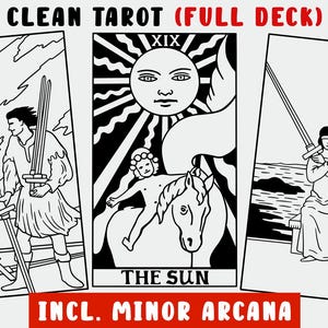 Tarotkarten SVG PNG - FULL Deck (78 Karten) inkl. Minor Arcana - hochwertige Druckdatei / Wandkunst - Cricut Dateien / Instant Download Print