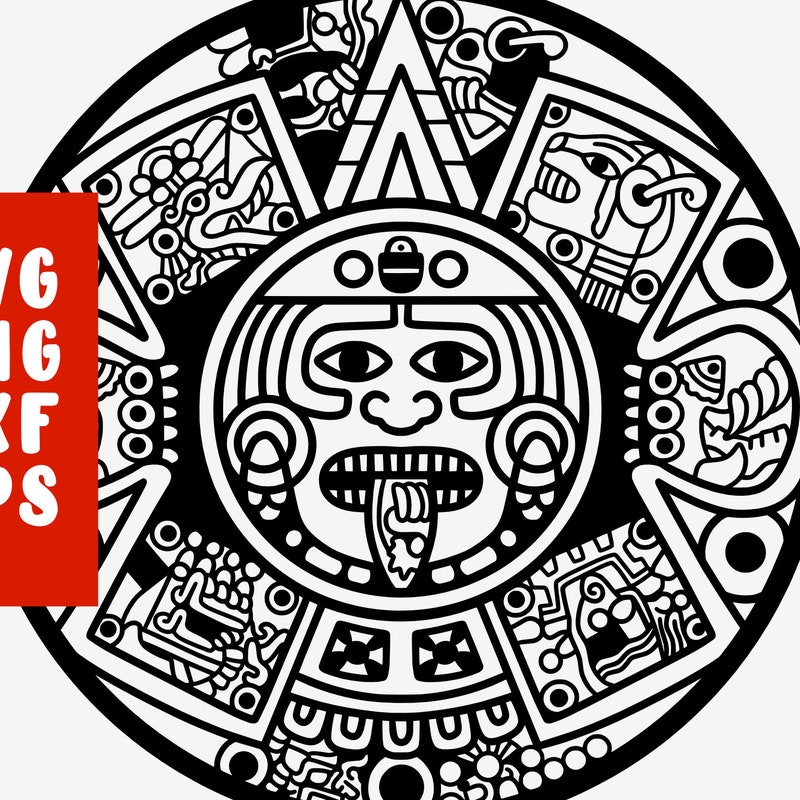 Aztec Calendar Svg Etsy Aztec Calendar Svg Etsy