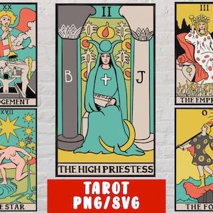 Cartas del Tarot SVG PNG - Adivinación imprimible de alta calidad de la Nueva Era para camisetas, arte de pared - Archivos Cricut / Descarga instantánea para imprimir