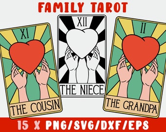 Family SVG - Tarot Cards - Mom Dad Sister Brother - Mothers Day svg - Daughter Son - Mommy Wife Boss SVG Png Dxf Eps Instant Download Shirt