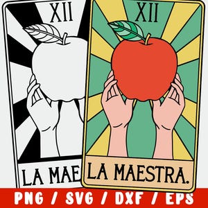 La Maestra SVG – Tarotkaart leraar Spaans – tweetalig klaslokaal snijbestand voor Cricut & Silhouette – Latina opvoeder ontwerp