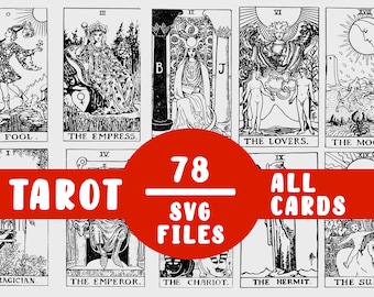Tarot Cards SVG Printable Incl. Minor Arcana / Divination New Age For Shirts Wall Art - Cricut Files / Instant Download Print