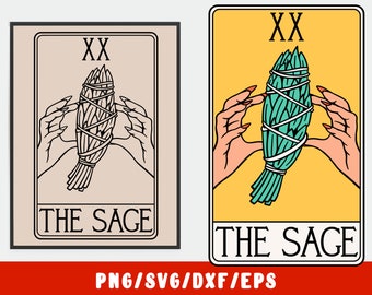 Sage Svg - Witchy Svg - Funny Tarot Card - Celestial Witch Boho Hippie Crystals Gemstones - Mystical Wicca Wiccan - Incense