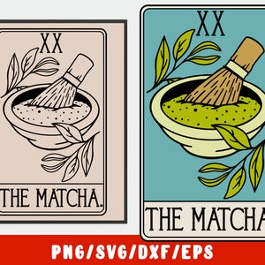 Tea SVG - Matcha Tea Lover svg - Teacup Cup Mug Tarot Card - Barista Coffee Svg (decal silhouette cameo cricut mug shirt design)