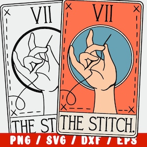 Stick-Tarot SVG – Embroidery & Needlework Design – Nadel- und Faden-Abziehbild für Cricut und Silhouette