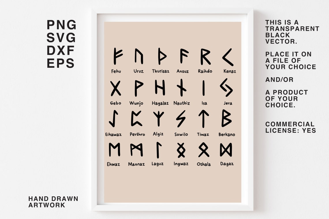 Runes SVG Artwork Viking Nordic Vegvisir Celtic Icelandic | Etsy