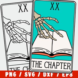 Buch SVG - Das Kapitel - Leser Tarot Karte - Bücherwurm Bibliothek - Bücher