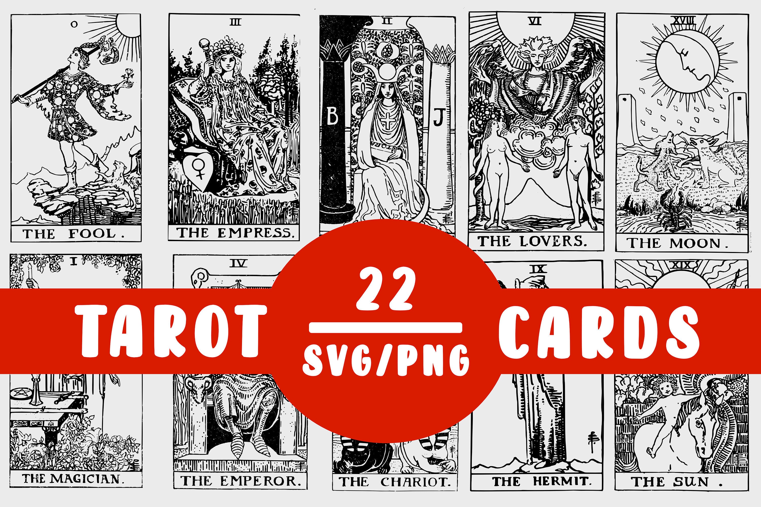 Tarot Cards SVG PNG Printable Divination New Age for Shirts - Etsy