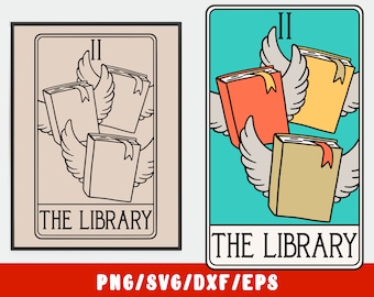 Book SVG - The Library - Reader Tarot Card - Bookish Librarian - Books