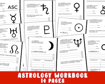 Astrology Workbook (PDF/SVG/PNG) Printable - Explore Your Zodiac Natal Chart