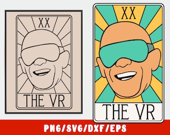 VR SVG - Virtual Reality - AR - Augmented Reality - Gamer - Software Developer - Funny Gaming Tarot Card