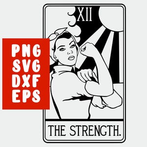 Rosie the Riveter SVG - Feministische Tarot-Karte geschnitten Datei - Empowerment, Gleichheit, Girl Power Design für Cricut & Silhouette