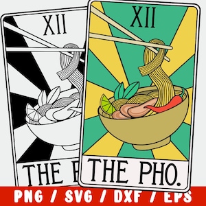 Pho SVG-bestand knippen - ramen soep eten Aziatisch restaurant afdrukbaar (vinyl sticker voor silhouet cricut opstrijkbare transfer op shirt stof ontwerp)